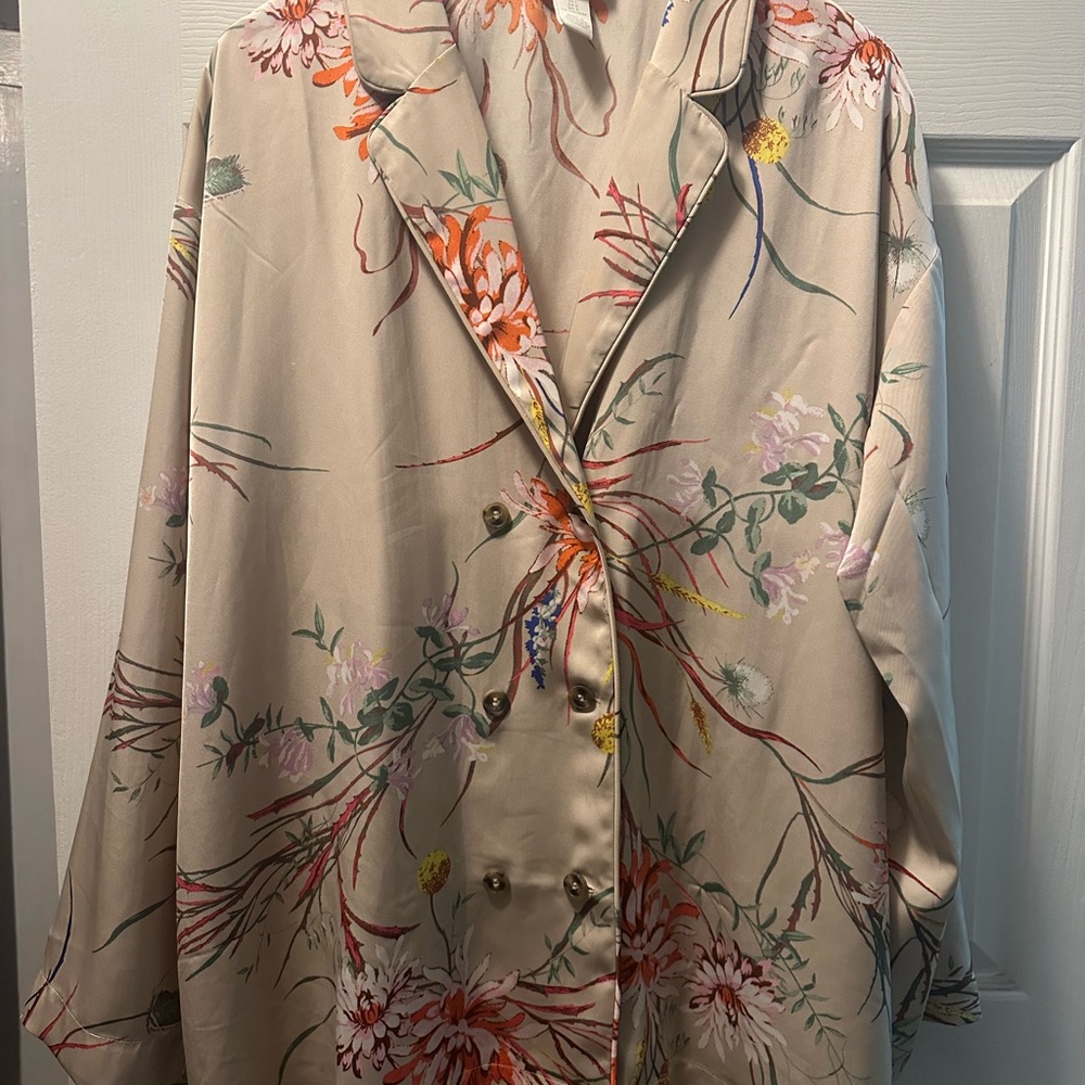 Floral Silk Blazer
